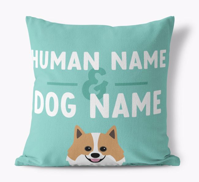 Human And Pet Name: Personalized {breedFullName} Canvas Pillow